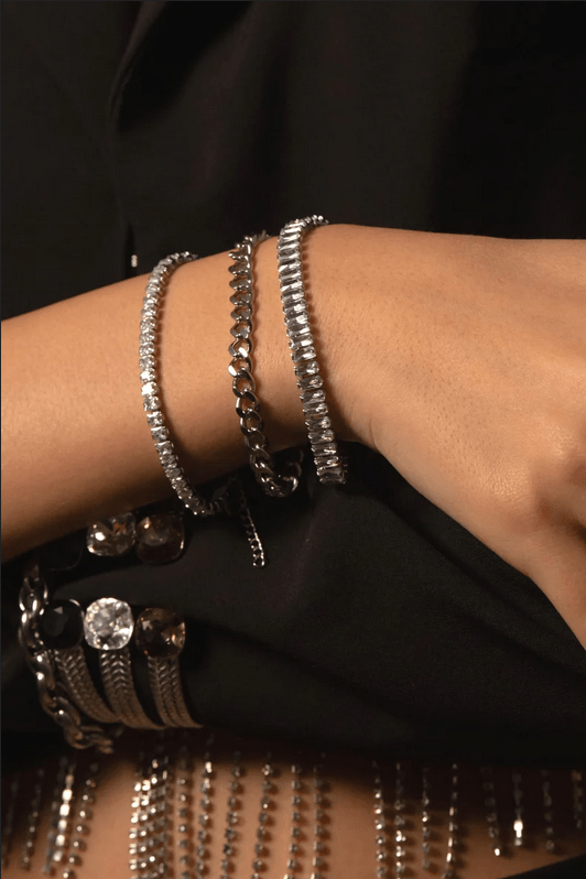 Rannekoru, BOHM PARIS|Bracelet Deannille Rhodium -kirkas rannekoru