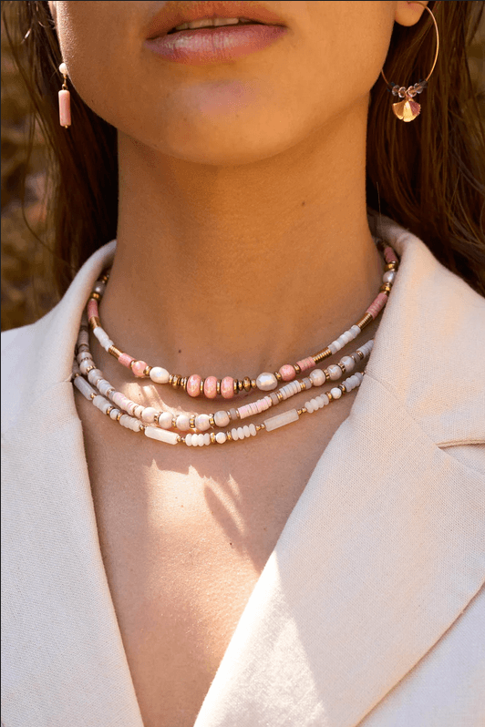 BOHM PARIS|Collier Ariadnaie -lavender summer jewelry with freshwater pearls