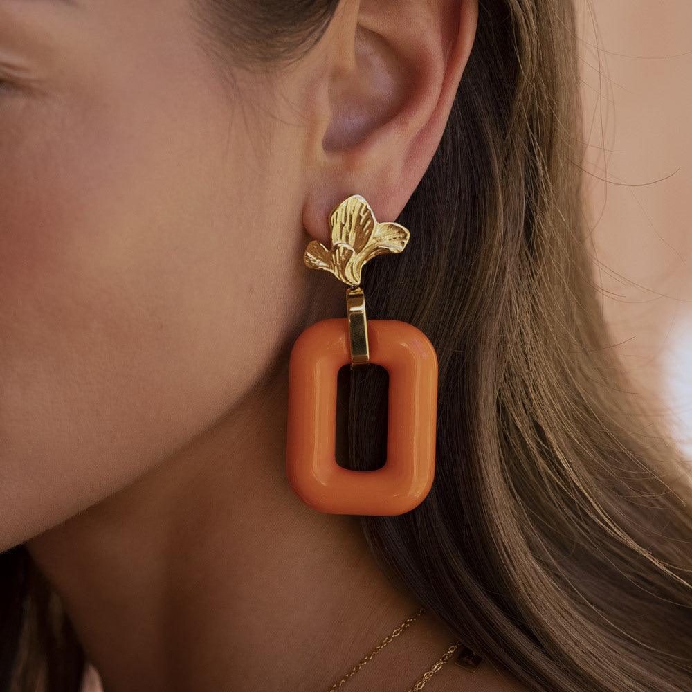 BOHM PARIS | Boucles Viviane -tummanvihreät hartsikorvakorut