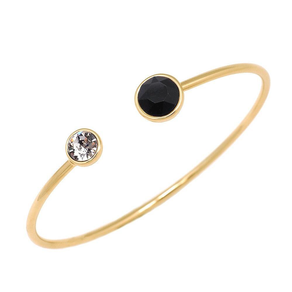 BOHM PARIS|Bracelet Betty -kristallirannekoru (kulta, musta, kirkas)