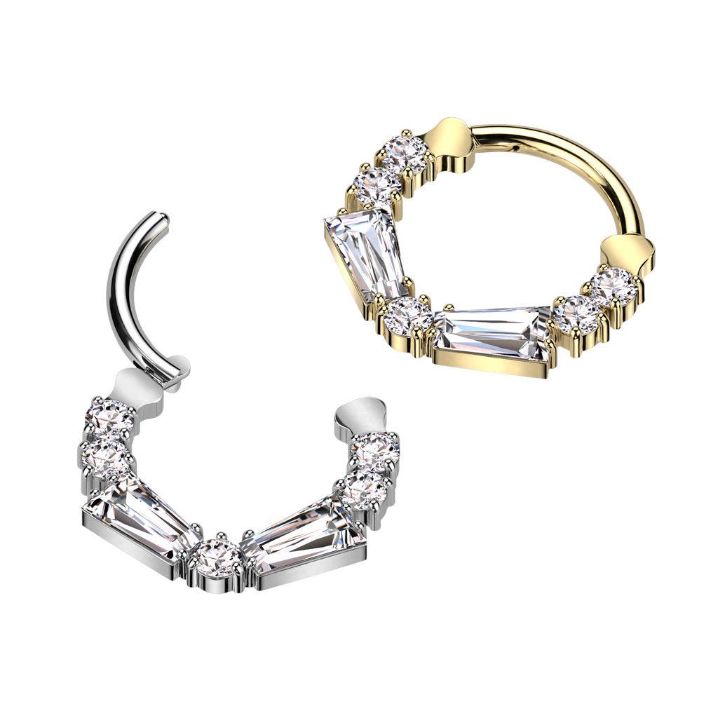 Lävistysrengas 1,2mm, Titanium Deluxe Hoop in Gold -titaaninen clicker