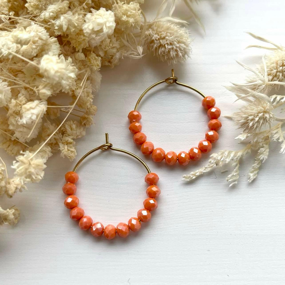 Jolie handmade crystal rings (orange)