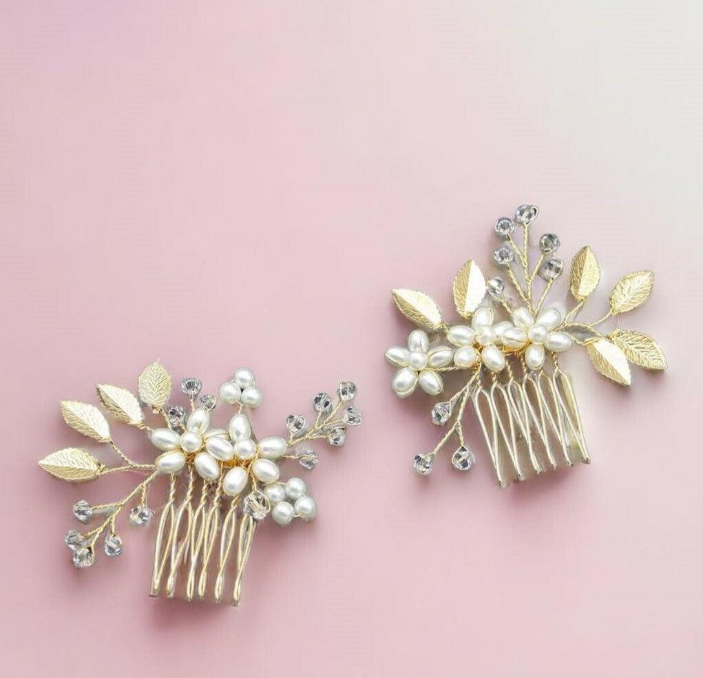 Hair jewelry set, ROMANCE|Milly pearl flower bun decoration kit