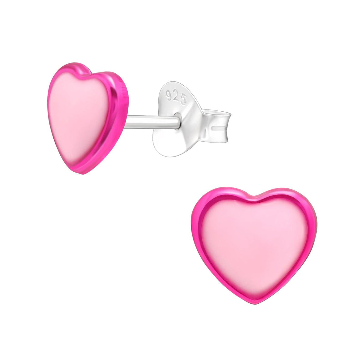 Lasten hopeanapit, Pink Heart -vaaleanpunaiset sydänkorvakorut