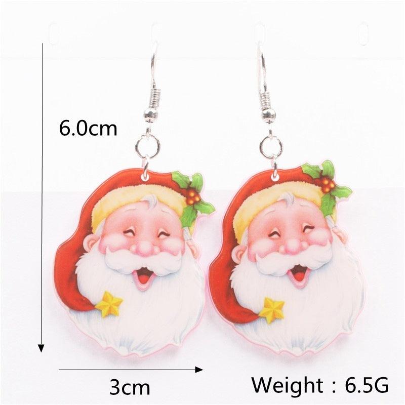Christmas earrings, Santa Claus laughing Santa Claus earrings