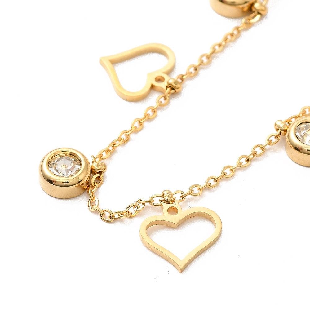FRENCH RIVIERA|Endless Love Set -kiruruginteräksinen sydänkorusetti