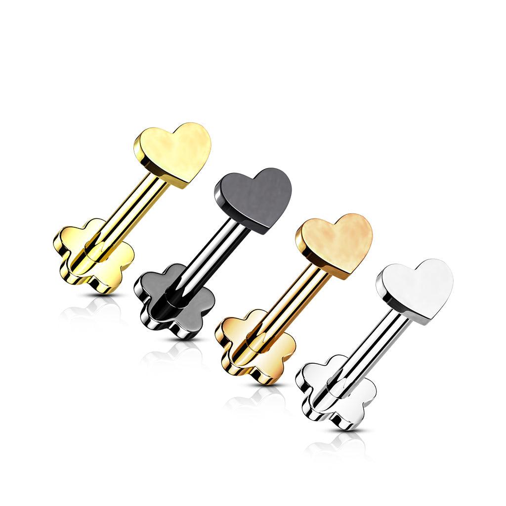 Titaani rustokoru/traguskoru, Push In Heart 2 in 1 -labret (kulta)