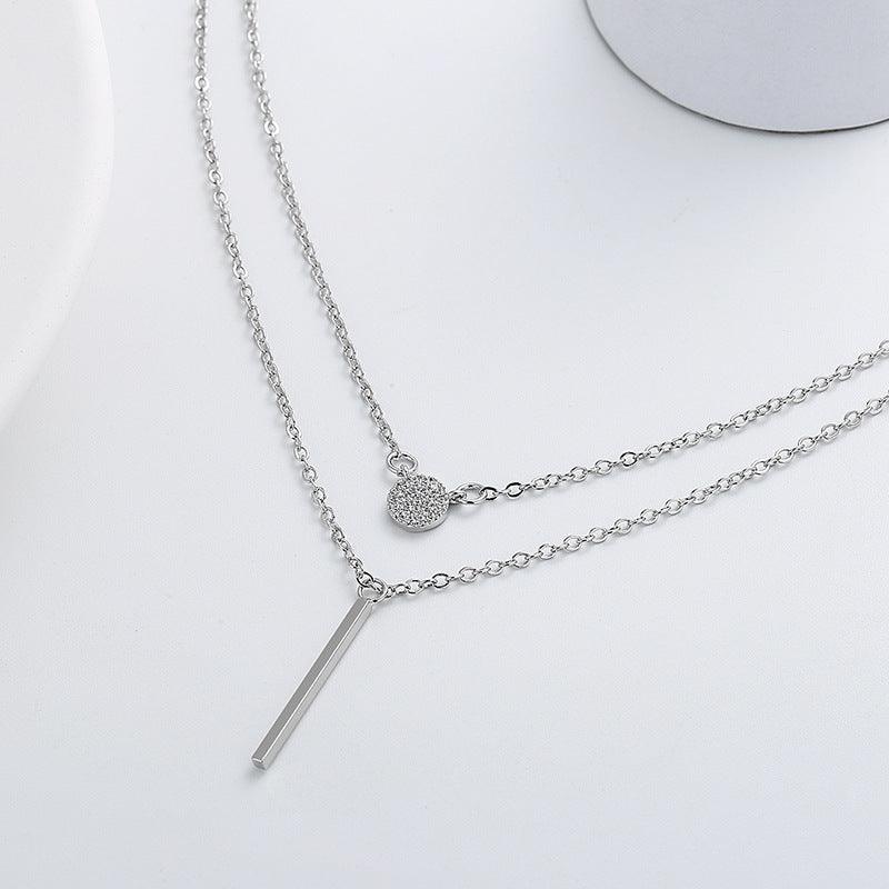 FRENCH RIVIERA | Maddison Necklace -hopeanvärinen kerroskaulakoru