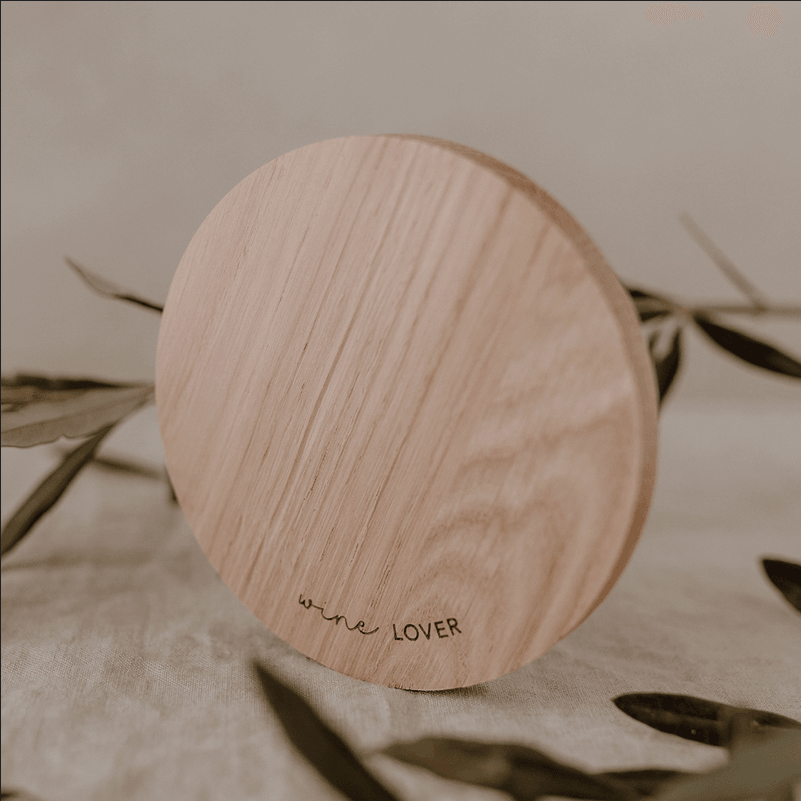 Wine Lover Coaster -puinen lasinalunen