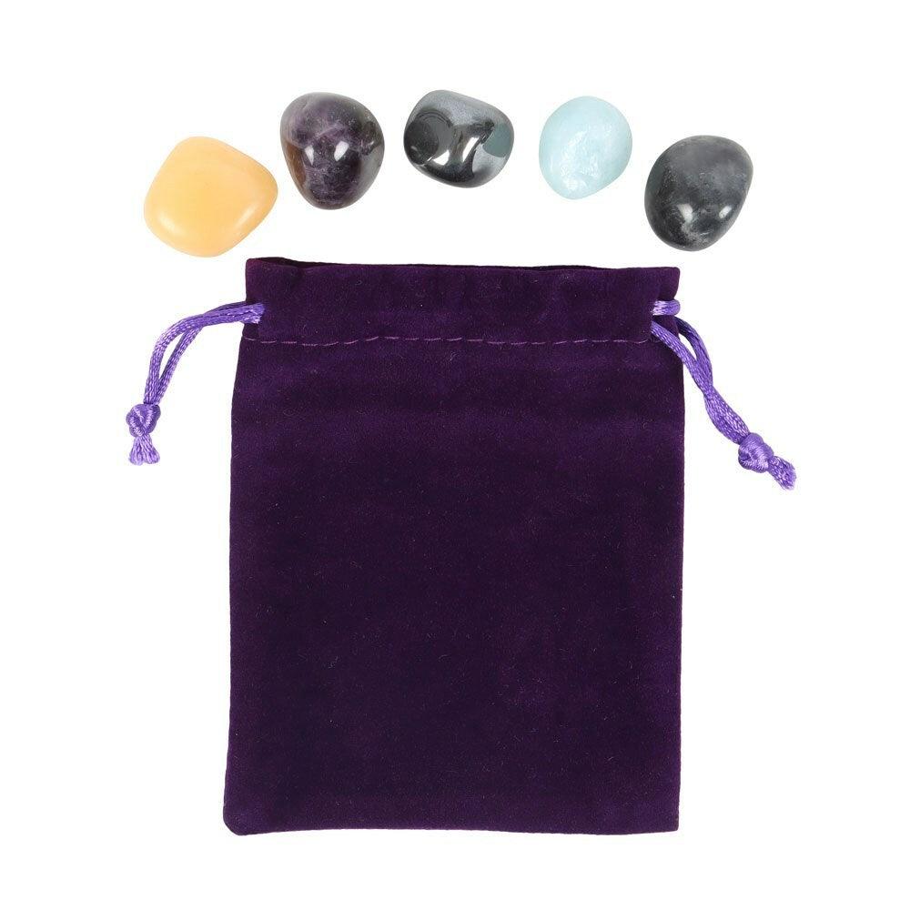 Aquarius Crystal Tumblestone Set -vesimiehen luonnonkivi lahjapakkaus
