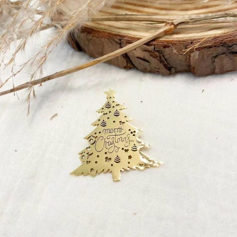 Joulurintaneula, Christmas Tree -kirurginteräksinen joulukuusi (kulta)