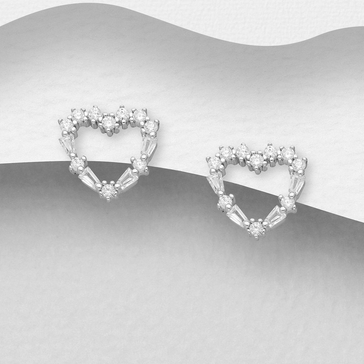 PREMIUM COLLECTION|Emmy -hopeiset sydännapit kristalleilla
