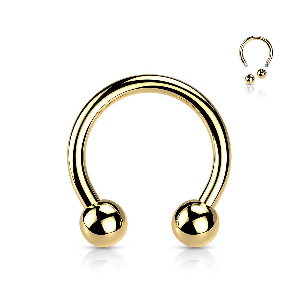 Hevosenkenkä 1,2mm, Titanium Gold Horseshoe -titaaninen hevosenkenkä