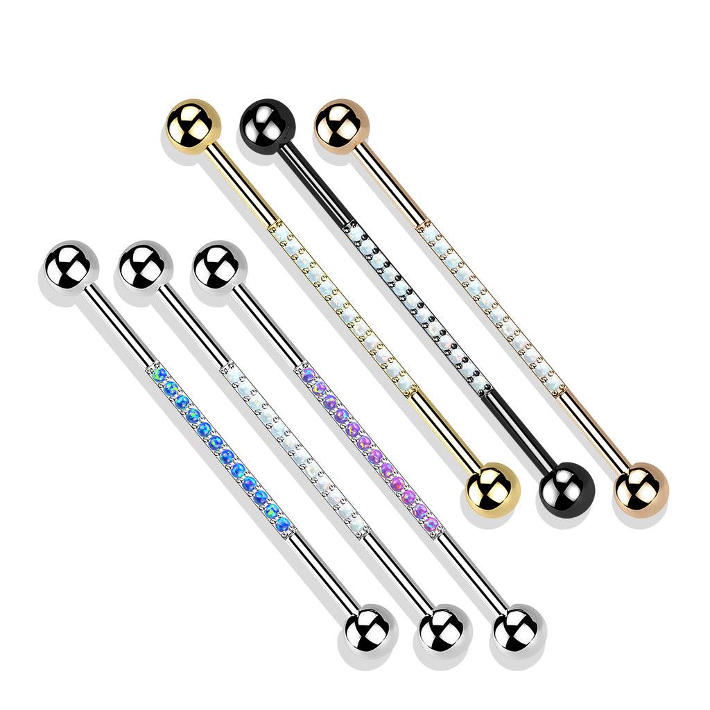 Industrial, Internally Threaded Opal & Rosegold Titanium