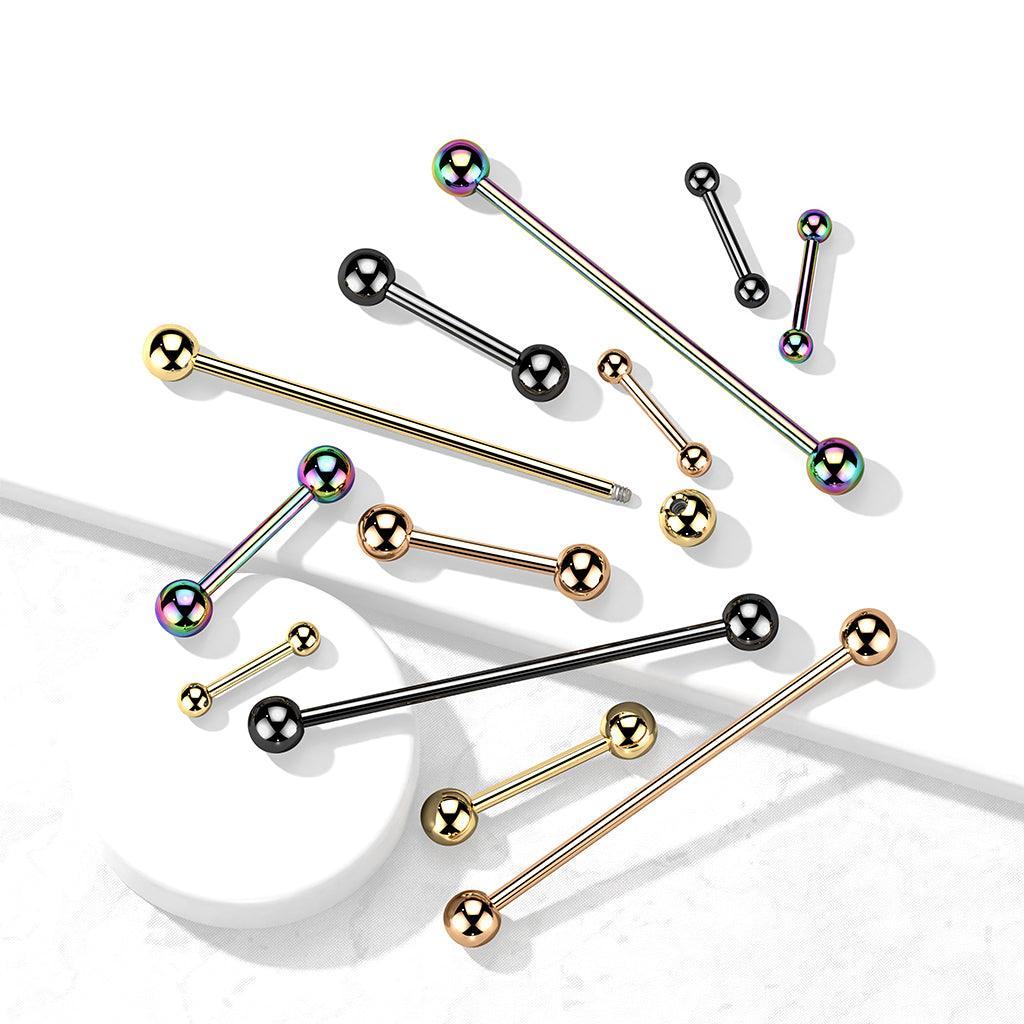 Barbell/kielikoru, Implant Grade Titanium Barbell in Gold