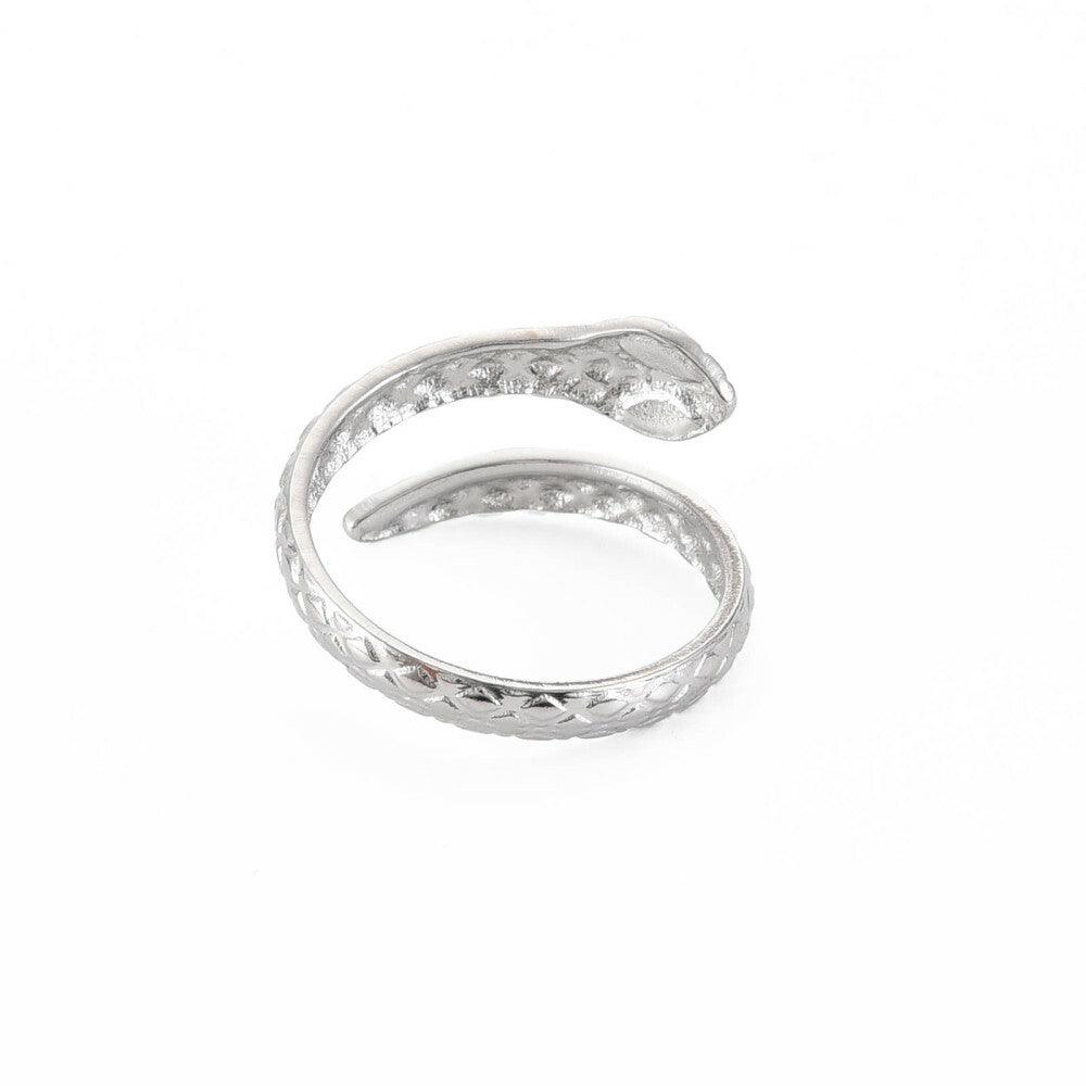 FRENCH RIVIERA|Simple Snake Ring -käärmesormus kirurginterästä