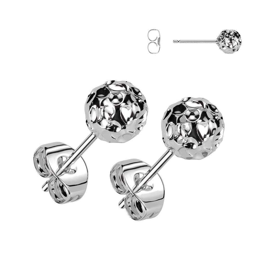 Kirurginteräsnapit, Simple Steel Earrings in Silver (kaksi kokoa)