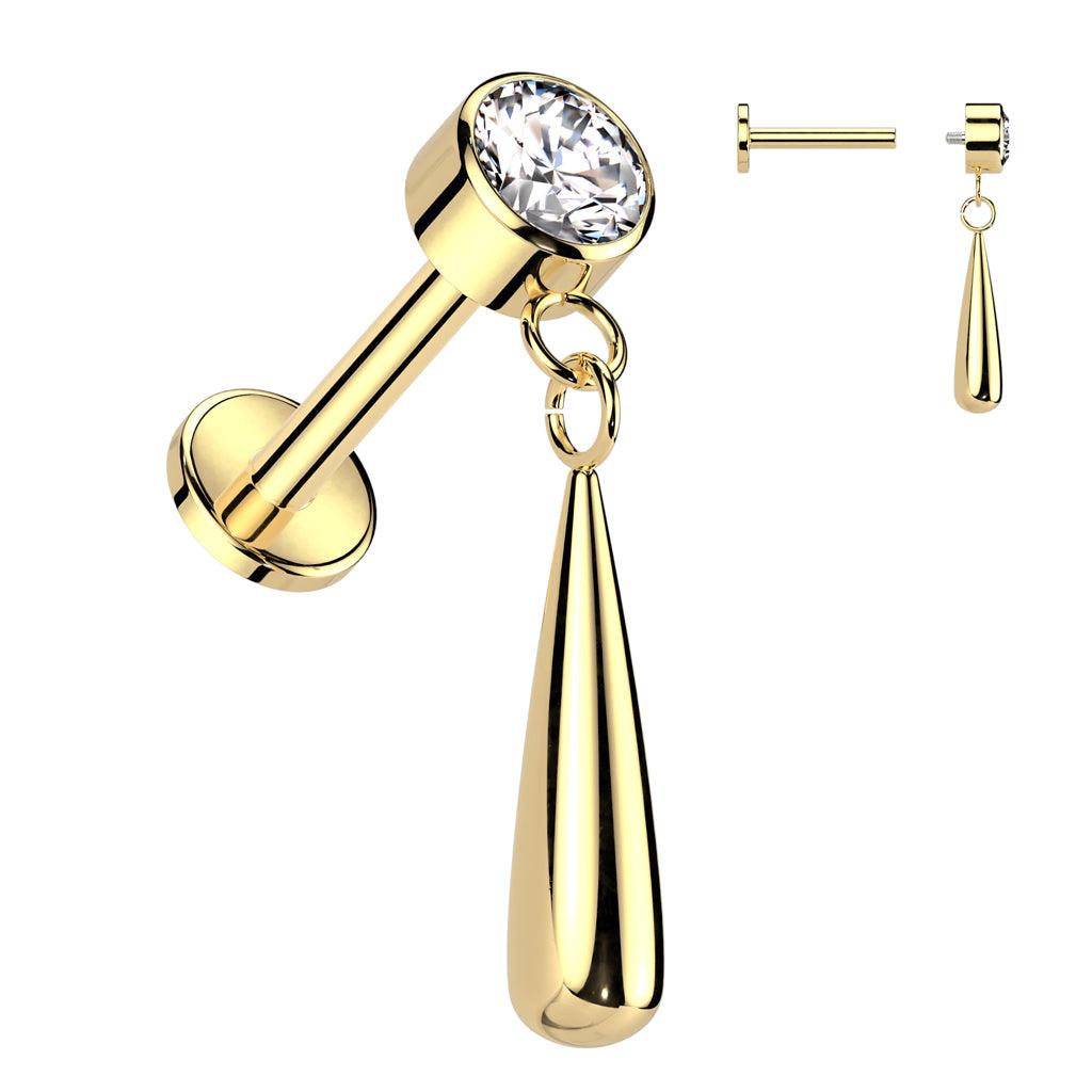 Titaani rustokoru/traguskoru, Teardrop Dangle in Gold