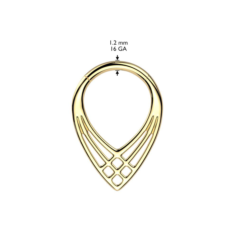 Lävistysrengas 1,2mm, Titanium Double Line Gold -titaaninen clicker