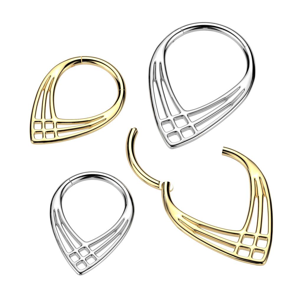 Lävistysrengas 1,2mm, Titanium Double Line Gold -titaaninen clicker