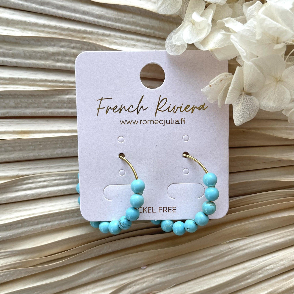 Jolie handmade natural stone rings (turquoise)