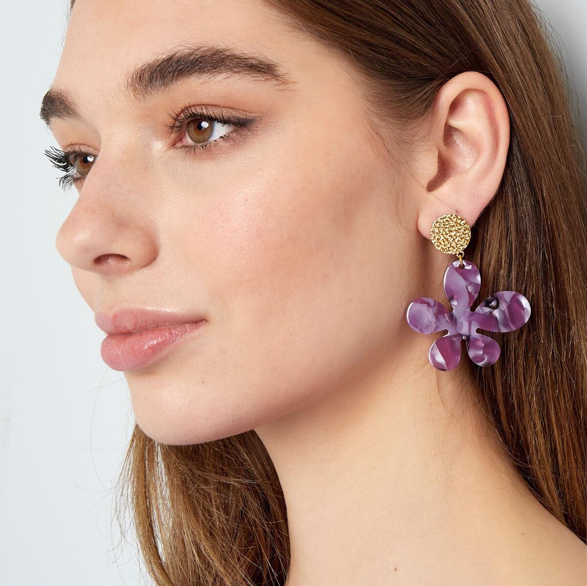FRENCH RIVIERA | Viola -modern surgical steel earrings (purple)