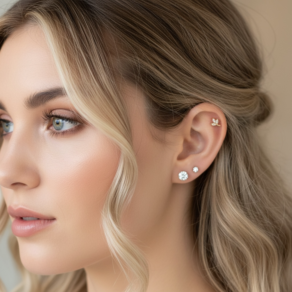 Titaanilabret 1,2mm, Aurora Vine – siro rustokoru (kulta, push in)