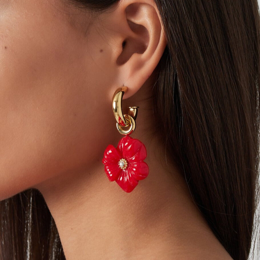 FRENCH RIVIERA | Red Bloom – flower earrings