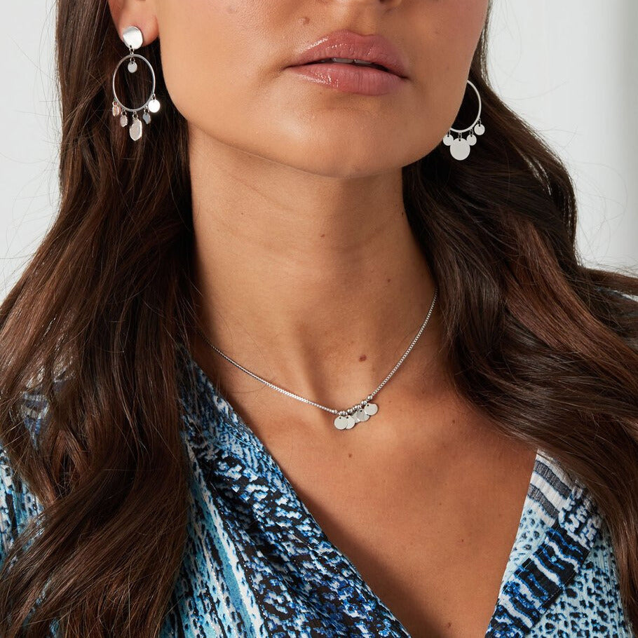 French Riviera | Silver Drops - dainty surgical steel necklace (silver)