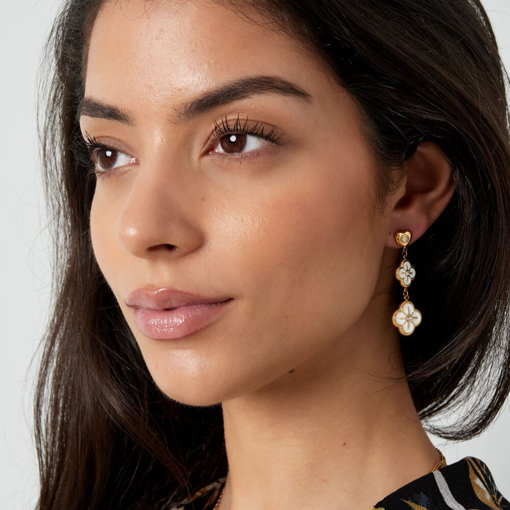 FRENCH RIVIERA | Amour Bloom - Enamel Earrings (Silver)