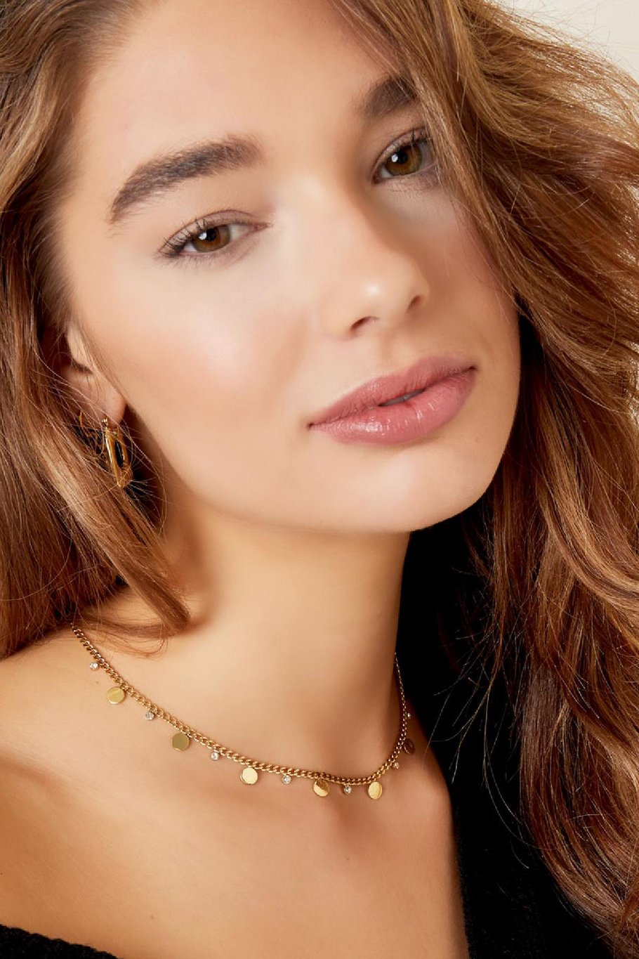 French Riviera | Luna Glow – surgical steel plate necklace (gold)