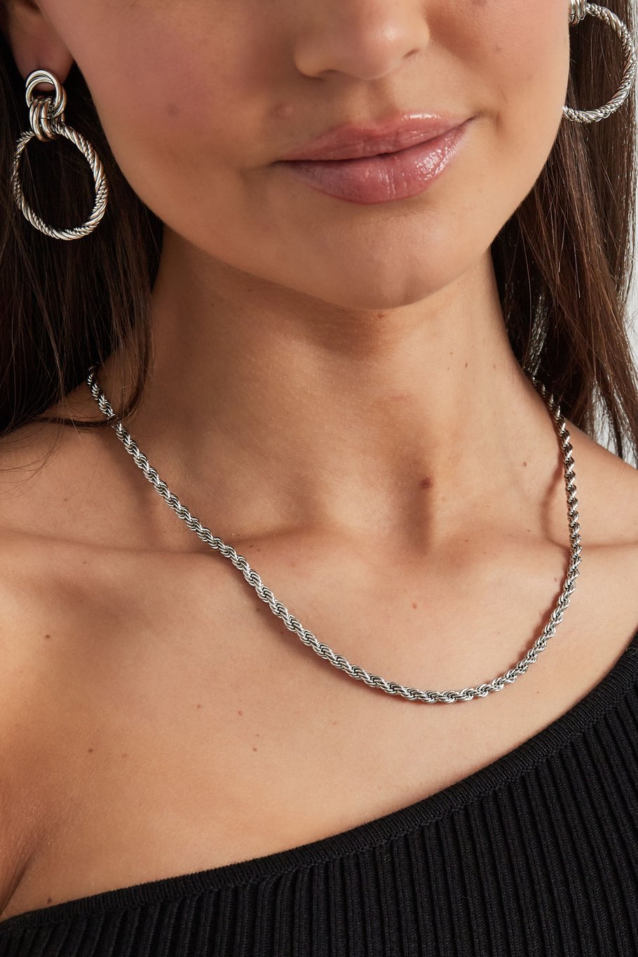 French Riviera | Nova Bold – twisted surgical steel necklace (silver)