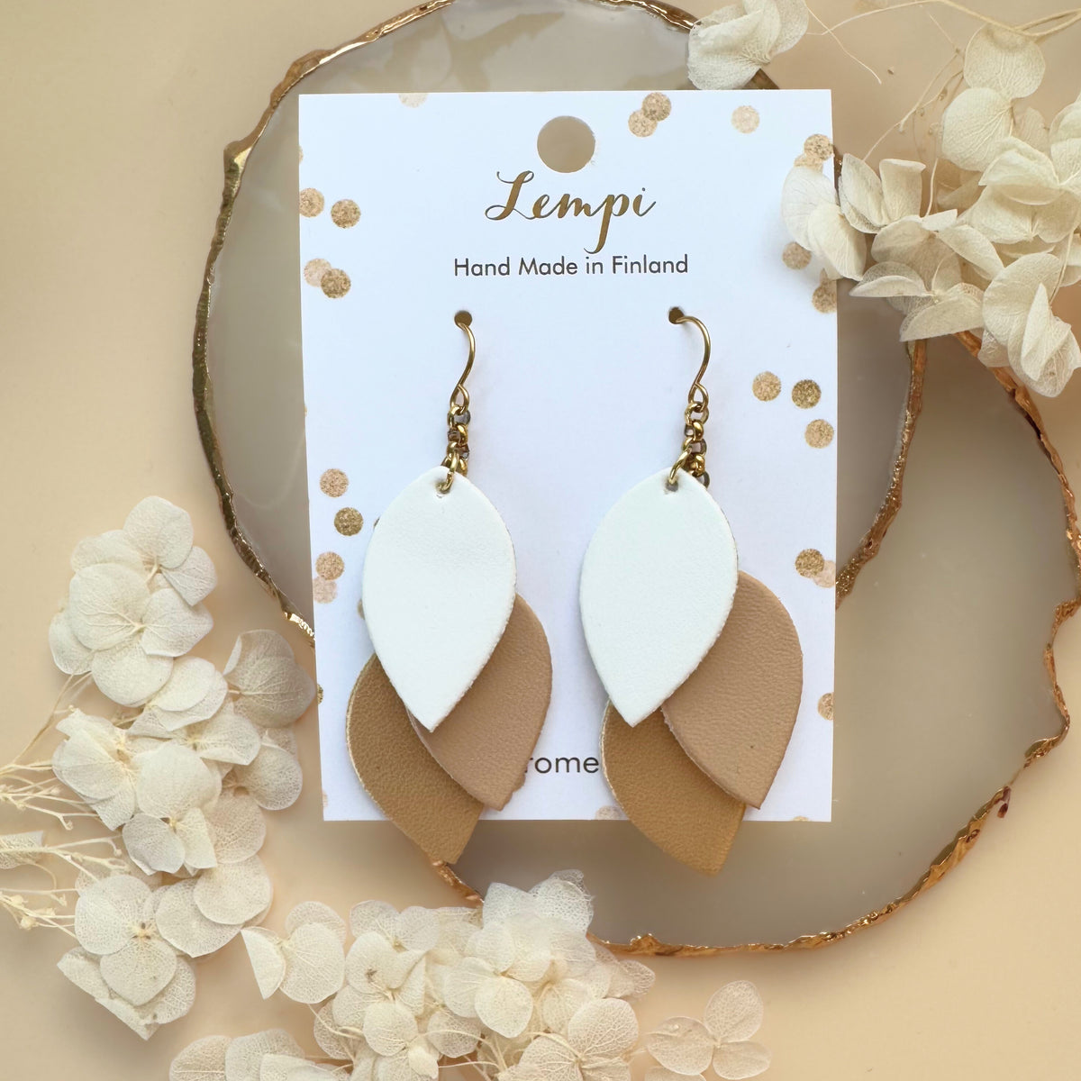 LEMPI® earrings, Little Grain (latte)