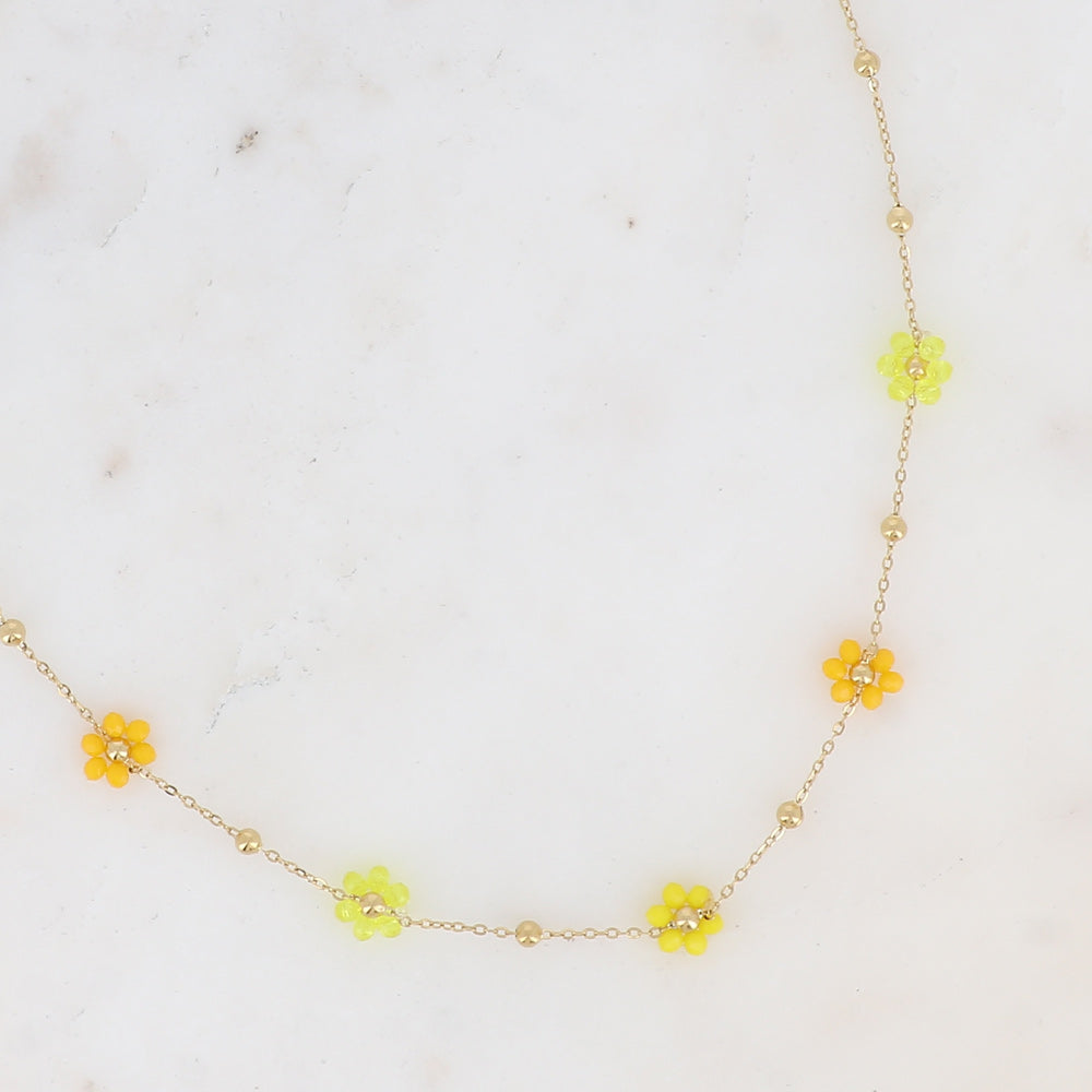 BOHM PARIS | Collier Soleil Bloom Line – keltainen kukkakaulakoru