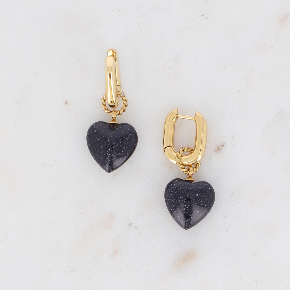 BOHM PARIS | Boucles Carleena - black heart earrings
