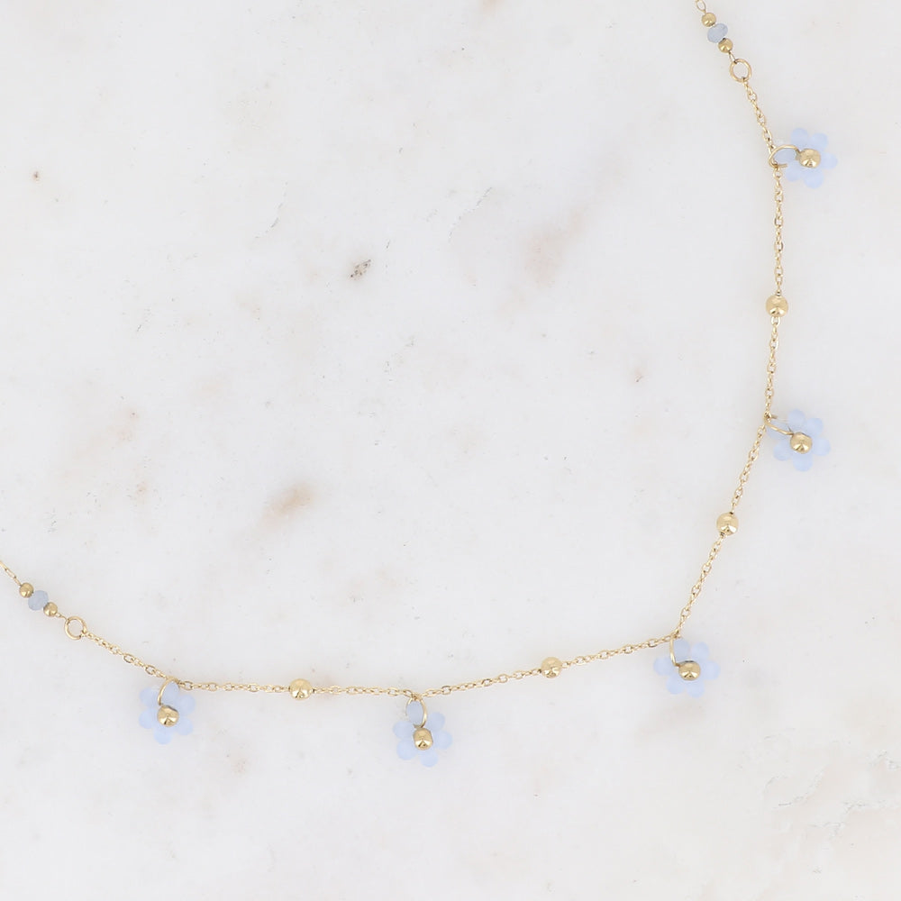 BOHM PARIS | Collier Ciel Bloom – vaaleansininen kukkakaulakoru