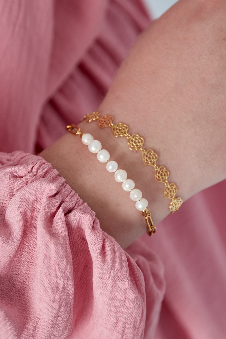 FRENCH RIVIERA | Colette Pearl bracelet in surgical steel