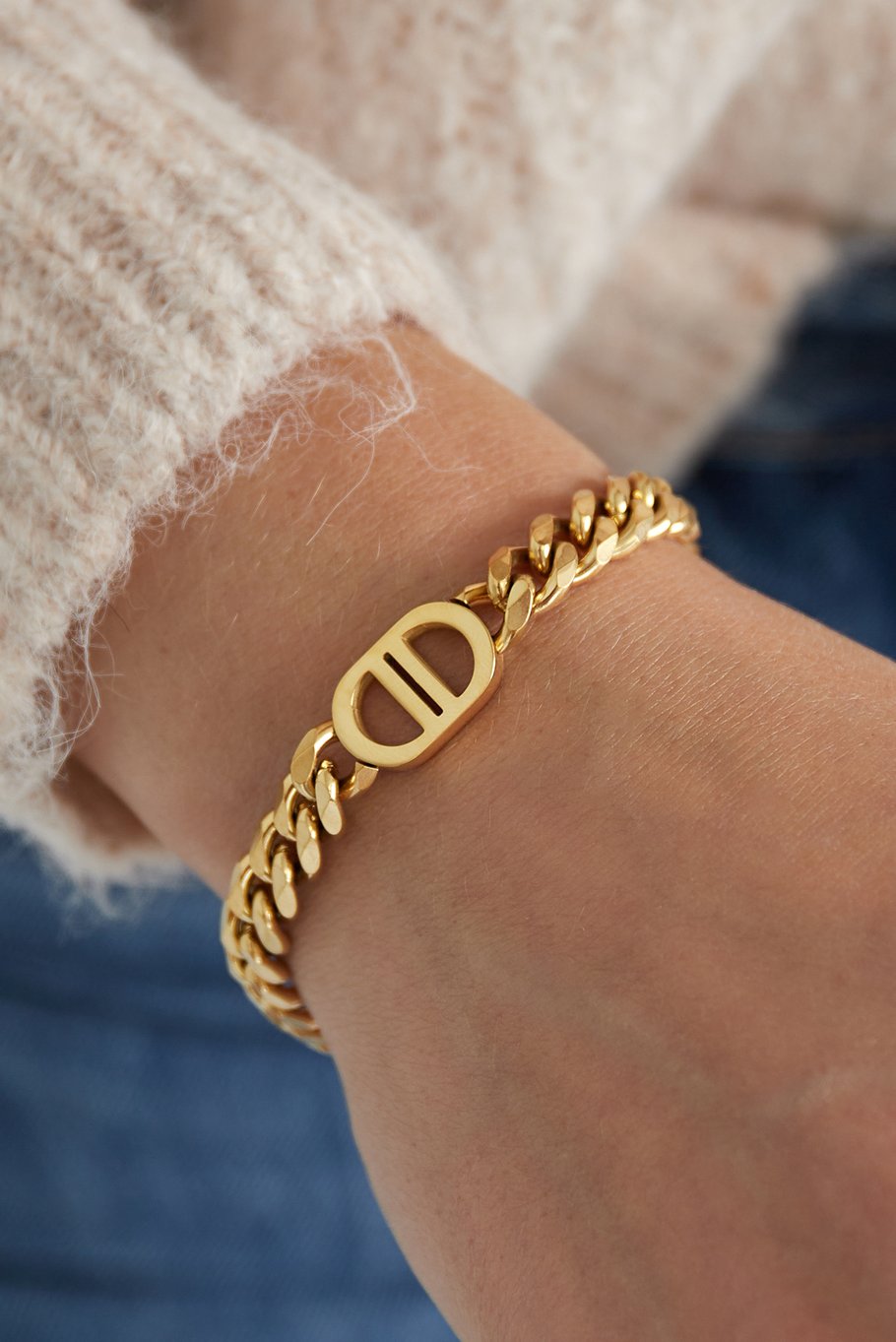 FRENCH RIVIERA | Belle Amélie -armor chain-like surgical steel bracelet (gold)