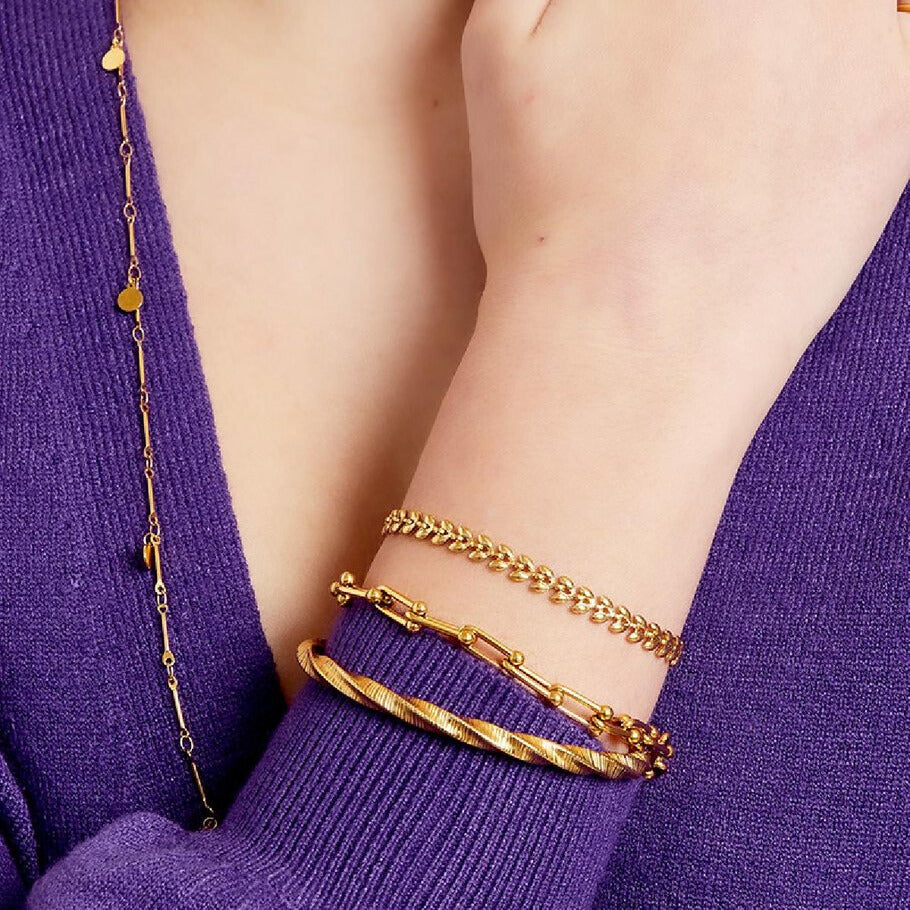FRENCH RIVIERA | Ivy Gold chain-like surgical steel bracelet