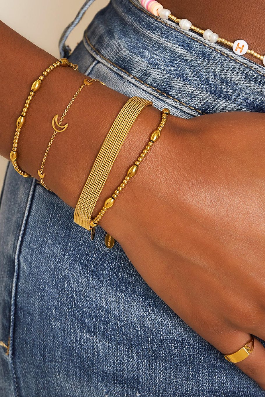 FRENCH RIVIERA | Élodie Mesh simple surgical steel bracelet