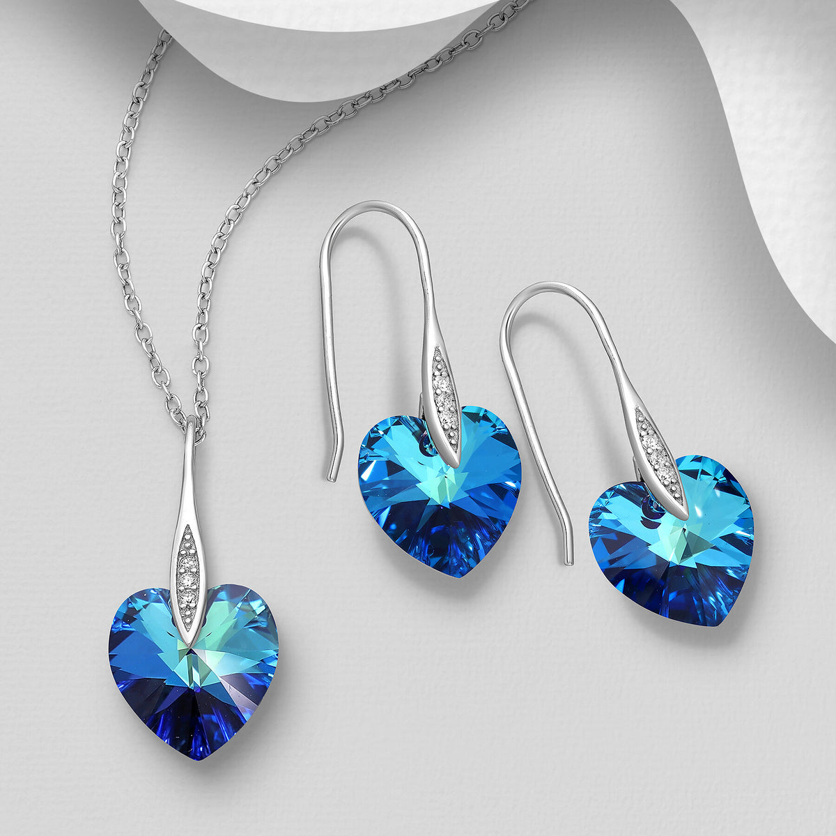 PREMIUM COLLECTION| Aurora -tummansininen kristallisydänsetti