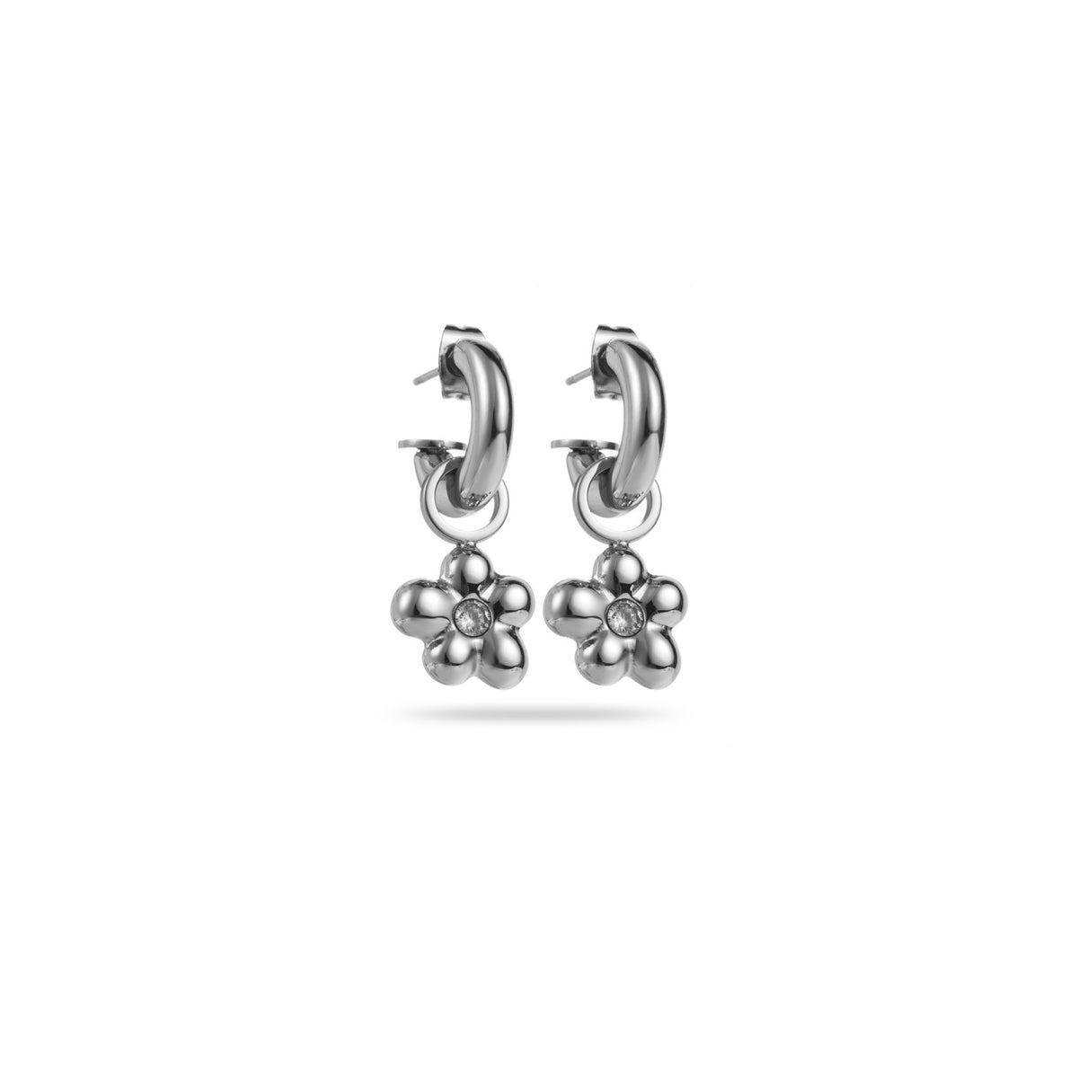 FRENCH RIVIERA | Alissa surgical steel rings with flowers (silver)