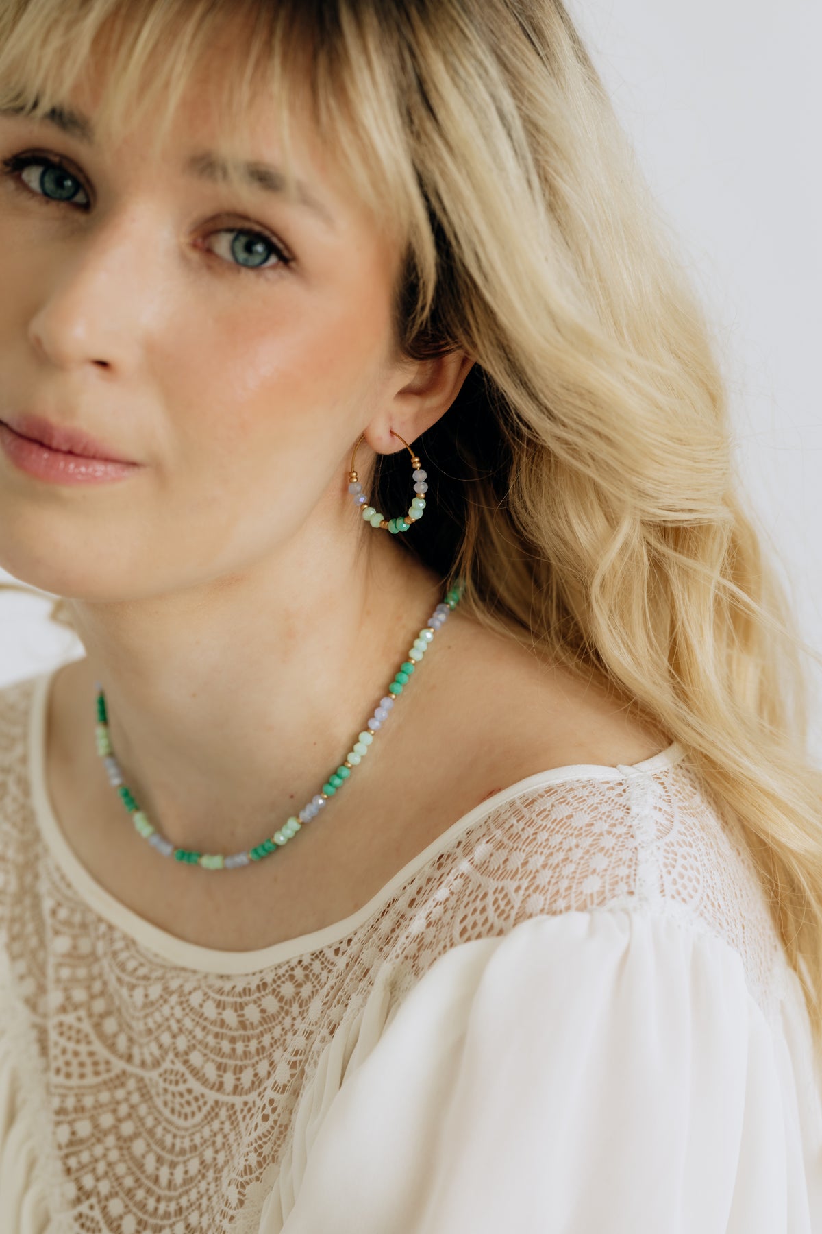 Jolie Blue handmade necklace (navy tones, gold)