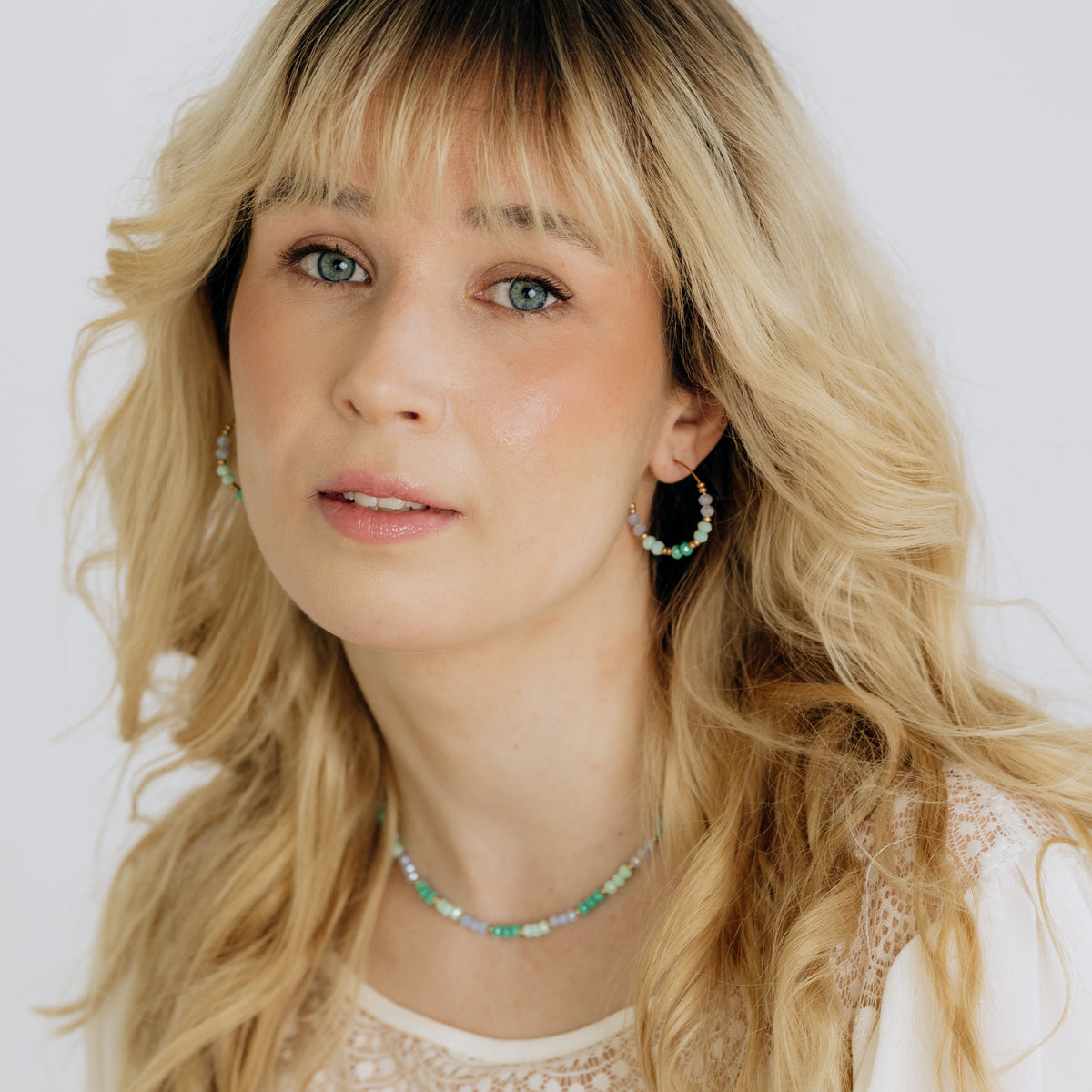 Jolie Blue handmade necklace (navy tones, gold)