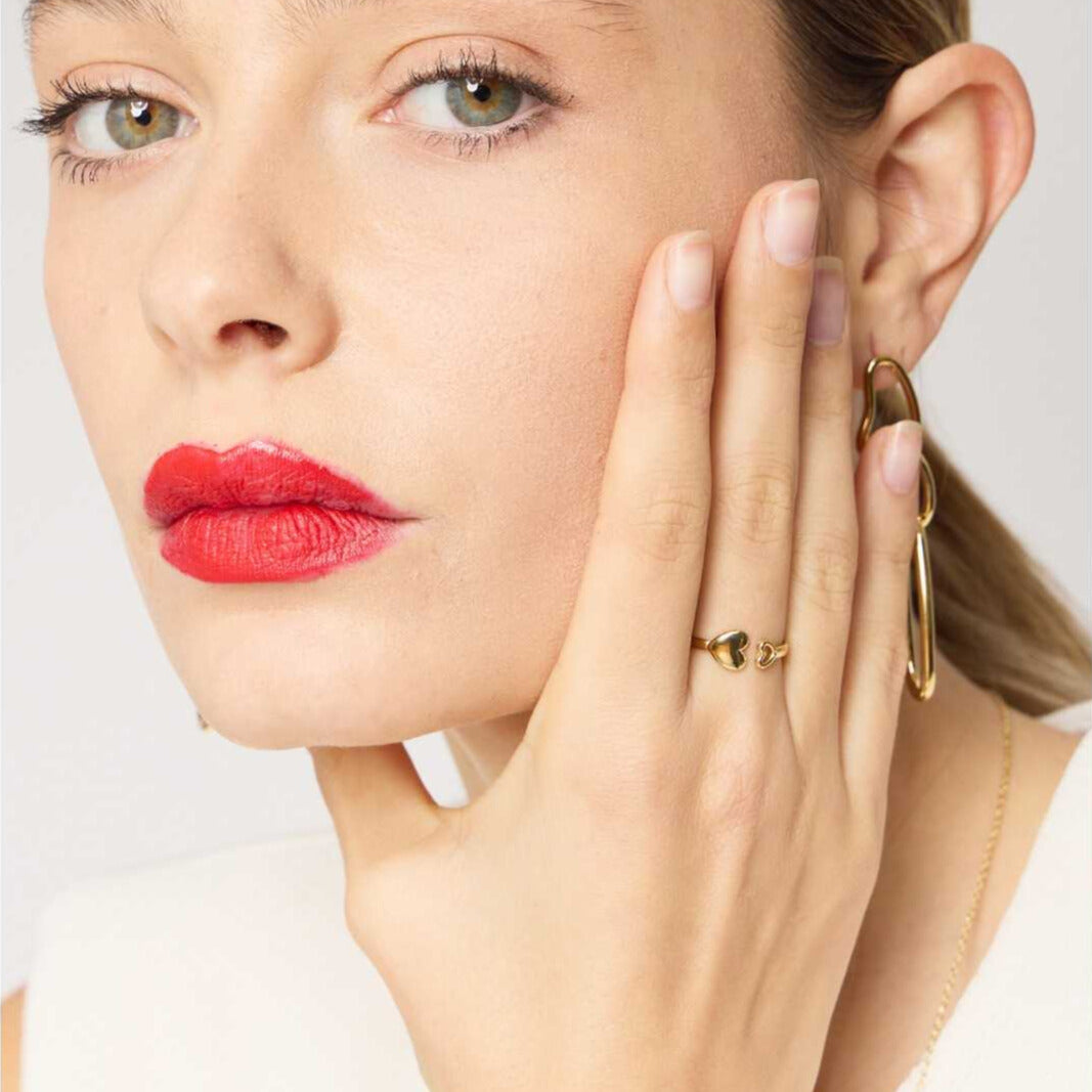 FRENCH RIVIERA | Lovelette -sydänsormus kirurginterästä (hopea)
