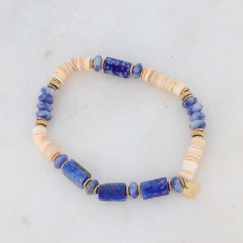 BOHM PARIS | Bracelet Taïssia -sininen luonnonkivirannekoru