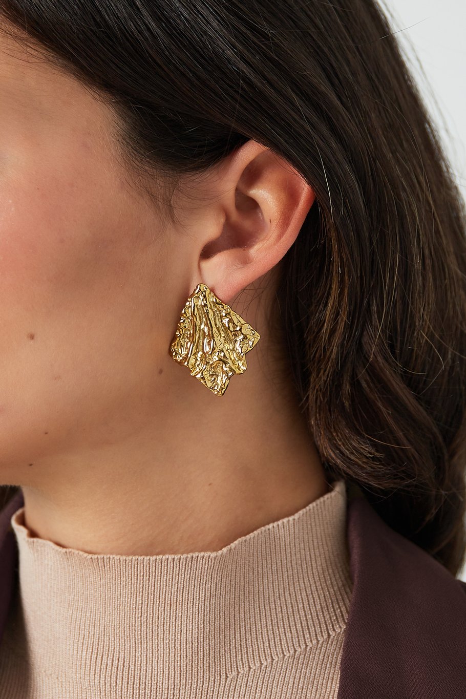 FRENCH RIVIERA | Lumière – gold-tone textured stud earrings