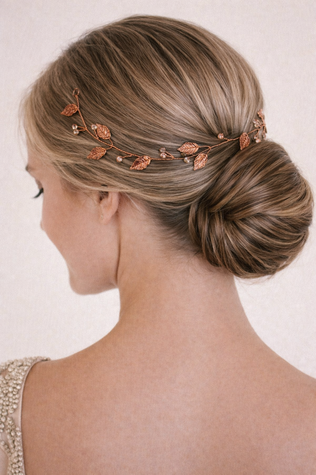 ROMANCE | Laurenine – leaf garland hair ornament (copper)