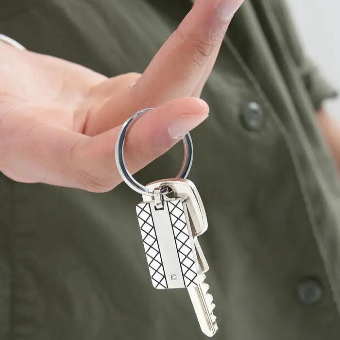 Jasper Keychain -teräksinen avaimenperä laattakoristeella