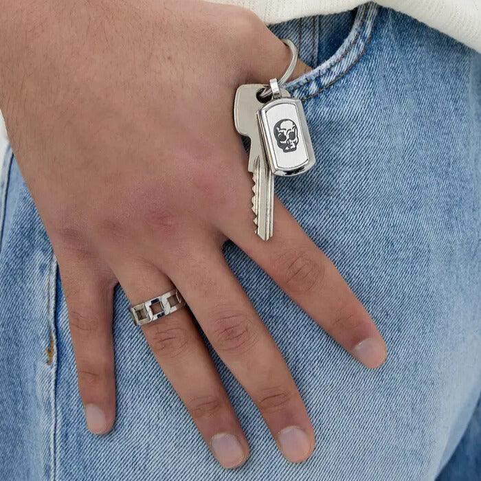 Deadlock Key -teräksinen avaimenperä pääkallokoristeella